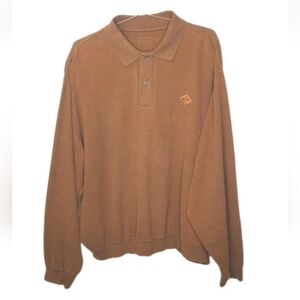 VTG Carnoustie Suede Feel Polo Shirt 2X Brown Terry Sweatshirt Brushed Cotton